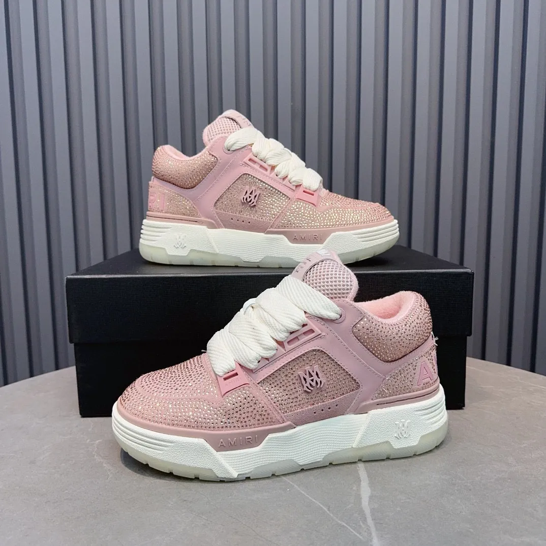Men's men's shoes 💰800 AMIRI Amir Couple's new hot brick high street sneakers with bone sports shoes, toe-layer cowhide upper, upper side bones, purely hand-stitched, with good three-dimensional effect, customized metal LOGO, code number 35-44 (45, 46 customized)